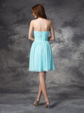 A-line/Princess Sweetheart Ruffles Sleeveless Short Chiffon Bridesmaid Dresses TPP0005552