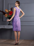 Sheath/Column Sleeveless Applique Short Taffeta Bridesmaid Dresses TPP0005248