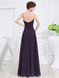 A-Line/Princess Sweetheart Sleeveless Chiffon Pleats Long Bridesmaid Dresses TPP0005559