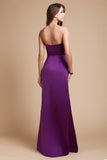 Sheath/Column Sweetheart Sleeveless Long Bowknot Satin Bridesmaid Dresses TPP0005678