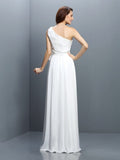 A-Line/Princess One-Shoulder Ruffles Sleeveless Long Chiffon Bridesmaid Dresses TPP0005609