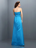 A-Line/Princess Strapless Sleeveless Long Satin Bridesmaid Dresses TPP0005704