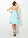 A-Line/Princess Sweetheart Pleats Sleeveless Short Chiffon Bridesmaid Dresses TPP0005491