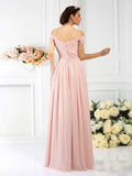 A-Line/Princess Spaghetti Straps Pleats Sleeveless Long Chiffon Bridesmaid Dresses TPP0005293