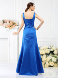 Sheath/Column Straps Sleeveless Long Satin Bridesmaid Dresses TPP0005554