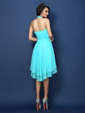 A-Line/Princess Halter Pleats Sleeveless Short Chiffon Bridesmaid Dresses TPP0005144