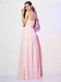 A-Line/Princess Sweetheart Sleeveless Long Pleats Chiffon Bridesmaid Dresses TPP0005097