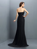 Trumpet/Mermaid Strapless Pleats Sleeveless Long Chiffon Bridesmaid Dresses TPP0005474