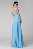 Sheath/Column Strapless Sleeveless Ruffles Long Chiffon Bridesmaid Dresses TPP0005816