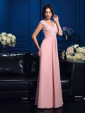 A-Line/Princess V-neck Applique Sleeveless Long Chiffon Mother of the Bride Dresses TPP0007183