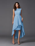 A-Line/Princess Scoop Sash/Ribbon/Belt Sleeveless High Low Chiffon Bridesmaid Dresses TPP0005166