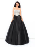 Ball Gown Sweetheart Paillette Sleeveless Long Net Quinceanera Dresses TPP0002917