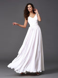 A-Line/Princess Straps Sash/Ribbon/Belt Sleeveless Long Chiffon Bridesmaid Dresses TPP0005143