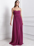 Sheath/Column Sweetheart Sleeveless Ruffles Long Chiffon Bridesmaid Dresses TPP0005795