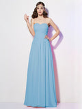 A-Line/Princess Sweetheart Sleeveless Long Pleats Chiffon Bridesmaid Dresses TPP0005097