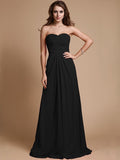 A-Line/Princess Sweetheart Sleeveless Ruffles Chiffon Long Bridesmaid Dresses TPP0005380