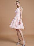 A-Line/Princess Chiffon Knee-Length Sleeveless Scoop Bridesmaid Dresses TPP0005275