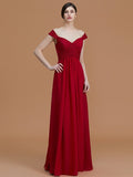 A-Line/Princess V-neck Sleeveless Floor-Length Lace Chiffon Bridesmaid Dresses TPP0005569