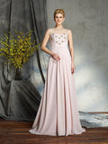 A-Line/Princess Bateau Applique Sleeveless Long Chiffon Mother of the Bride Dresses TPP0007443