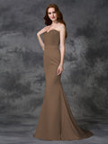 Trumpet/Mermaid Sweetheart Beading Sleeveless Long Satin Chiffon Bridesmaid Dresses TPP0005321