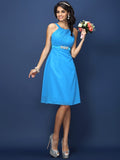 A-Line/Princess Bateau Sash/Ribbon/Belt Sleeveless Short Chiffon Bridesmaid Dresses TPP0005370