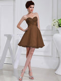 A-Line/Princess Beading Sweetheart Sleeveless Applique Elastic Woven Satin Organza Bridesmaid Dresses TPP0005651