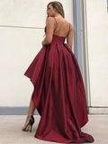 A-Line/Princess Spaghetti Straps Taffeta Ruffles Sleeveless Asymmetrical Homecoming Dresses TPP0004513