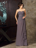 Sheath/Column Sweetheart Beading Applique Sleeveless Long Chiffon Mother of the Bride Dresses TPP0007215