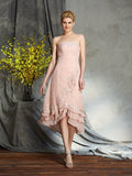 A-Line/Princess Strapless Applique Sleeveless Short Chiffon Mother of the Bride Dresses TPP0007203