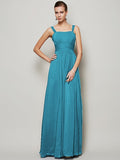 Sheath/Column Straps Sleeveless Pleats Long Chiffon Bridesmaid Dresses TPP0005157