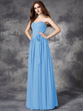 A-line/Princess Sweetheart Ruffles Sleeveless Long Chiffon Bridesmaid Dresses TPP0005803