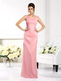 Sheath/Column Square Sleeveless Long Elastic Woven Satin Mother of the Bride Dresses TPP0007357