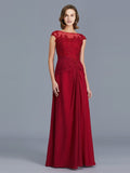 Sheath/Column Scoop Sleeveless Chiffon Ruffles Floor-Length Mother of the Bride Dresses TPP0007361