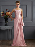 Sheath/Column Straps Sleeveless Long Elastic Woven Satin Mother of the Bride Dresses TPP0007364