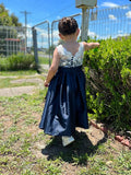 A-Line/Princess Taffeta Bowknot Scoop Sleeveless Tea-Length Flower Girl Dresses TPP0007474