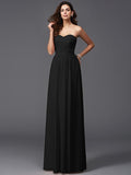 A-Line/Princess Sweetheart Pleats Sleeveless Long Chiffon Bridesmaid dresses TPP0005628