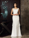 Sheath/Column Scoop Beading Sleeveless Long Chiffon Mother of the Bride Dresses TPP0007139