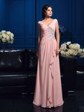 A-Line/Princess V-neck Beading Sleeveless Long Chiffon Mother of the Bride Dresses TPP0007097