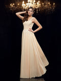 A-Line/Princess Straps Applique Sleeveless Long Chiffon Mother of the Bride Dresses TPP0007358