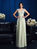 A-Line/Princess V-neck Applique Sleeveless Long Chiffon Mother of the Bride Dresses TPP0007174