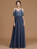 A-Line/Princess V-neck Sleeveless Short/Mini Ruched Chiffon Bridesmaid Dresses