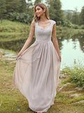 A-Line/Princess Chiffon Applique Sweetheart Sleeveless Floor-Length Bridesmaid Dresses TPP0004983