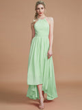 A-Line/Princess Halter Asymmetrical Sleeveless Chiffon Bridesmaid Dresses TPP0005582