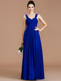 Empire Sweetheart Sleeveless Ruched Floor-Length Chiffon Bridesmaid Dresses TPP0005329