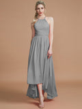 A-Line/Princess Halter Asymmetrical Sleeveless Chiffon Bridesmaid Dresses TPP0005582