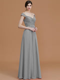 A-Line/Princess V-neck Sleeveless Floor-Length Lace Chiffon Bridesmaid Dresses TPP0005569