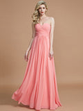 A-Line/Princess Sweetheart Sleeveless Floor-Length Chiffon Bridesmaid Dresses TPP0005518