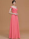 A-Line/Princess V-neck Sleeveless Floor-Length Lace Chiffon Bridesmaid Dresses TPP0005569