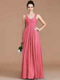 Empire Sweetheart Sleeveless Ruched Floor-Length Chiffon Bridesmaid Dresses TPP0005329