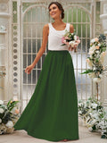 A-Line/Princess Chiffon Ruffles Scoop Sleeveless Floor-Length Bridesmaid Dresses TPP0004949